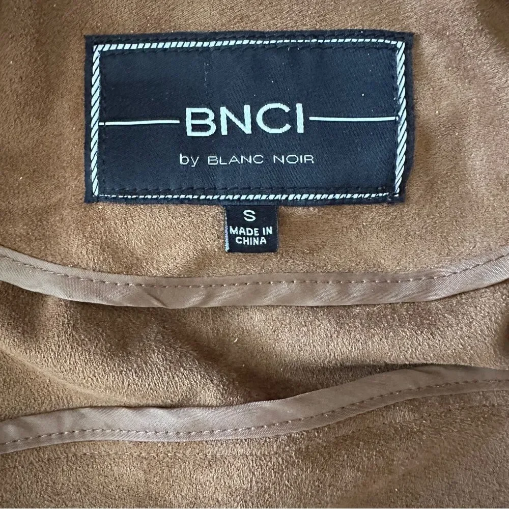 BNCI Faux Suede Brown Draped Moto Jacket - Picture 5 of 8